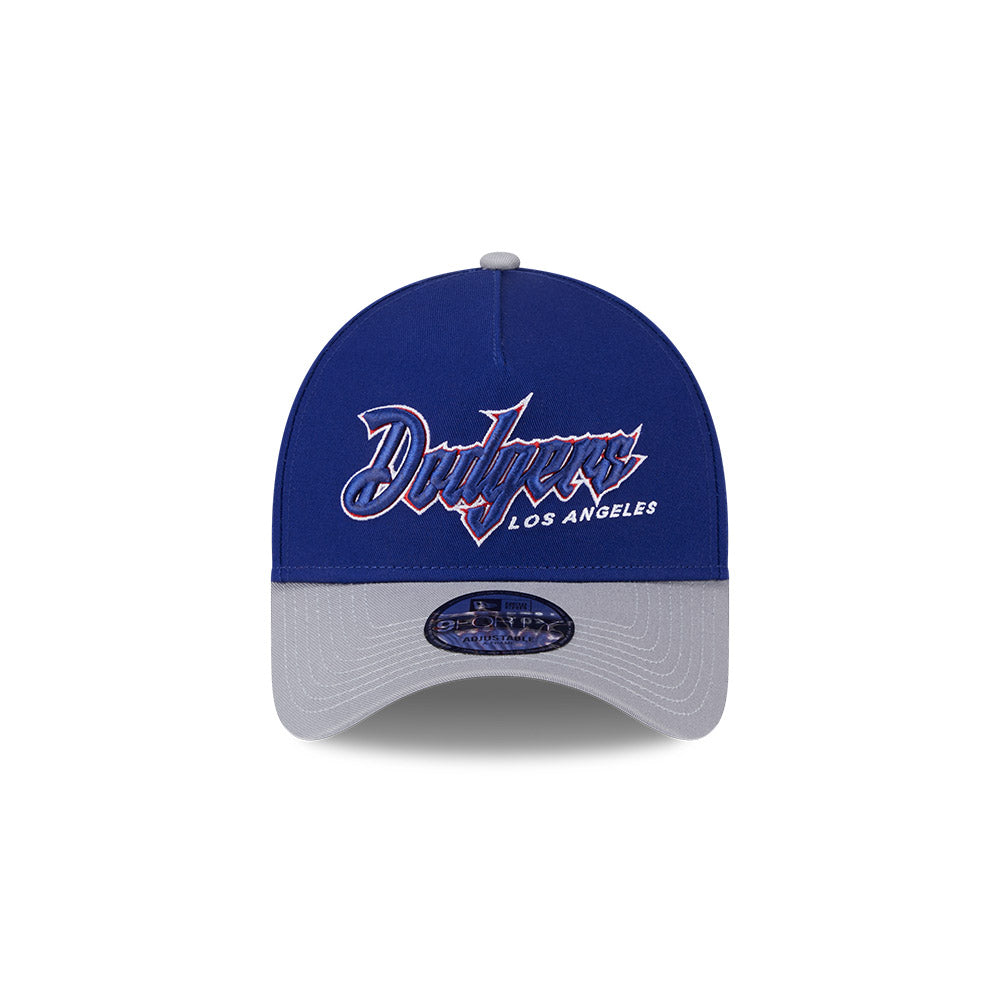 LA Dodgers Hat - Script 2-Tone Official Team Colour 9Forty A-Frame MLB Snapback Cap - New Era